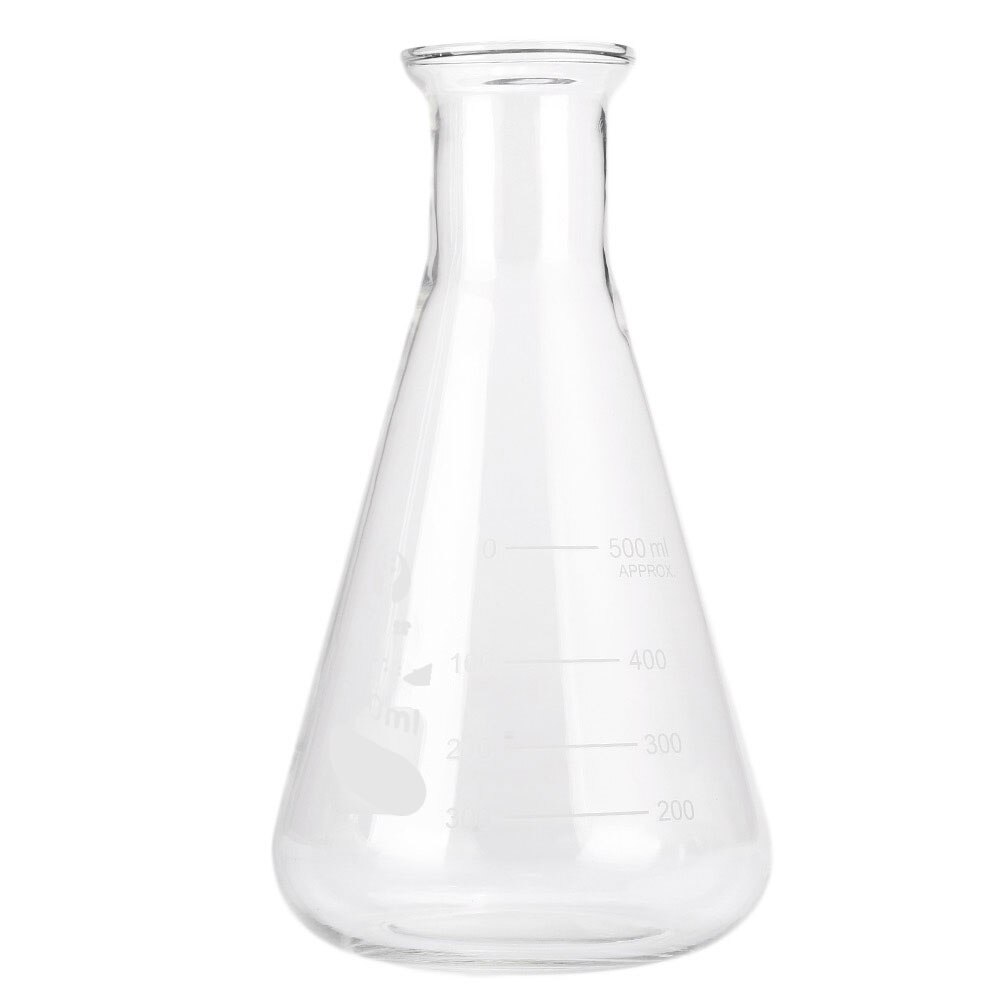 Conical Flask Erlenmeyer 50ml-500ml Borosilicate Glass Beaker Wine Container Winemaking School Teaching Supplies