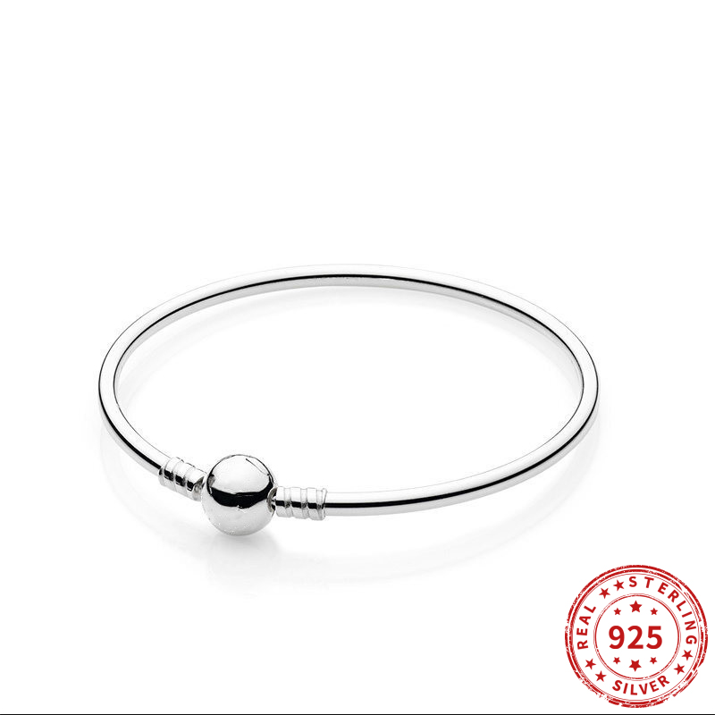 Bracciale Monment in argento sterling 925 con fibbia rotonda in argento sterling 2021 adatto per gioielli da donna con bracciale Pan bead originale: 1 / 17 centimetri