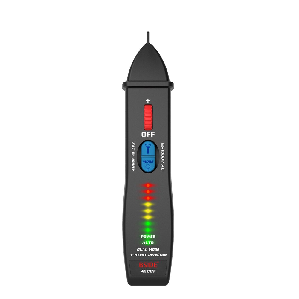 Bside AVD07 Dual Mode Test Pen Live Voltage Detector Test Potlood 12 ~ 1000V Ac Voltage Detectie Non-contact Ac Voltage Tester Pen