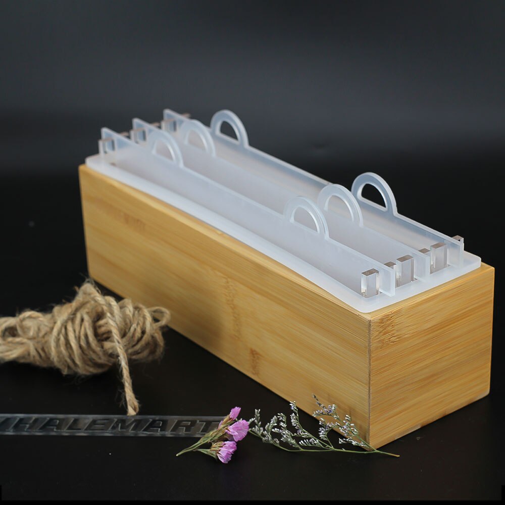 Rendering Silicone Mold Soap Making Supplies Set With Bamboo Box Partition For Handmade Soap Tools: Render Mold Set