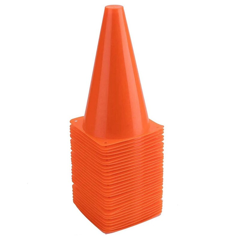30 pcs plastic traffic cone training sign tube football training cone agile sports cone for drill football basketball: Default Title