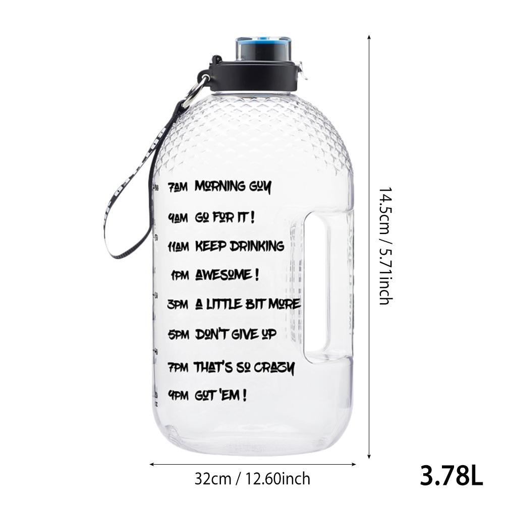 1 galon butelka wody przezroczysty z tworzywa sztucznego butelki robić picia duża siłownia dzbanek kubek BPA darmowa siłownia dzbanek sportowy z przypomnieniem czasu robić picia wody