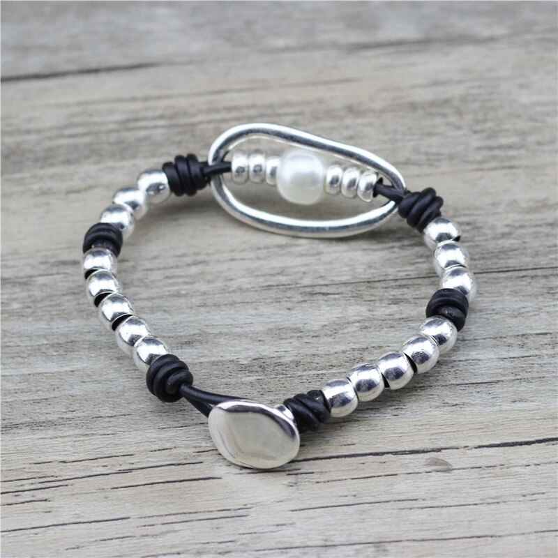 Anslow Vintage Unieke Charms Handgemaakte Diy Kralen Lederen Boog Gevlochten Mannelijke Vrouwelijke Armbanden Sieraden LOW0809LB