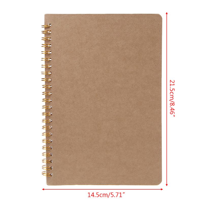 A5 Bullet Notebook Kraft Dot Grid Time Management Blank Book Spiral Journal Weekly Planner School Office Supplies R91A