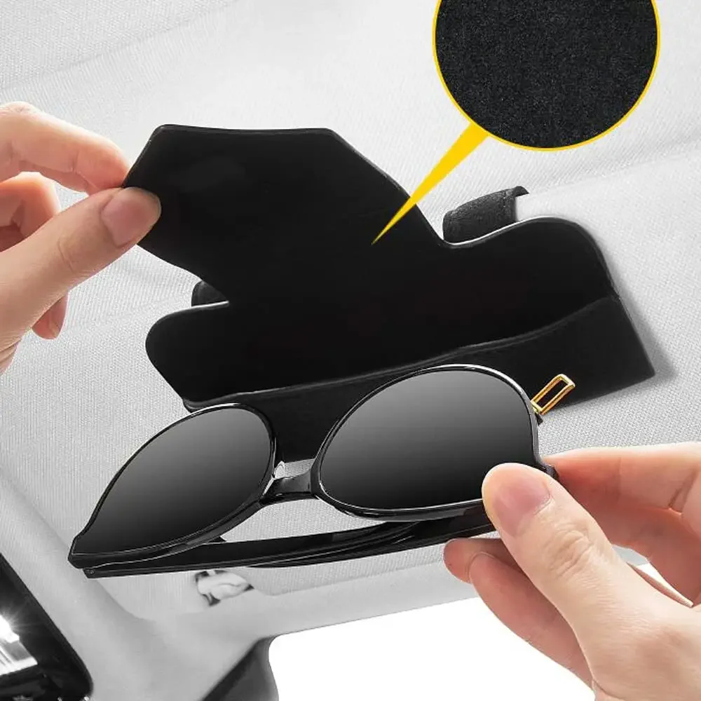 Zonnebrilhouder voor autovizier, lederen autobrilhouder clip, vizieraccessoires brillenhouder