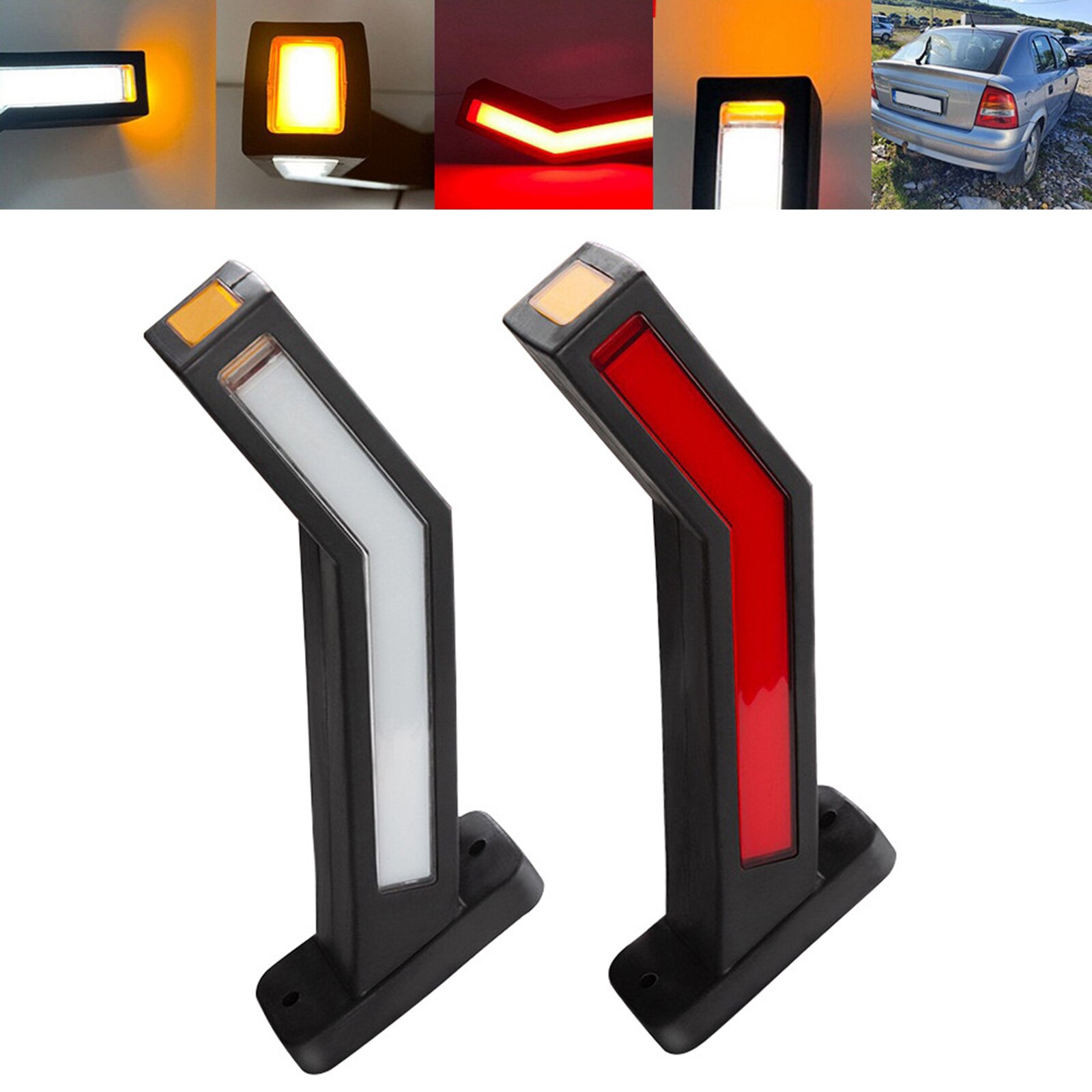 2x 12/24V Universele Led Neon Stalk Zijmarkeringslichten Lamp End Overzicht Verlichting Voor Vrachtwagen Vrachtwagen waterdicht