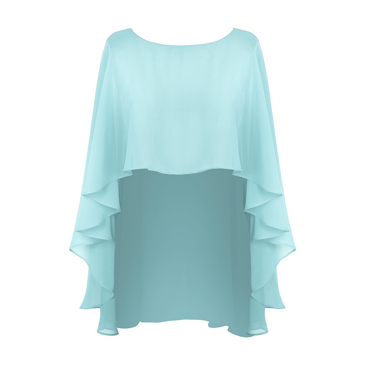 brude vestido de festa kvinners myke lette chiffong hødu sjal wraps skuldertrekning chiffong kveld bryllup kappe bolero dekke opp: Mintgrønn