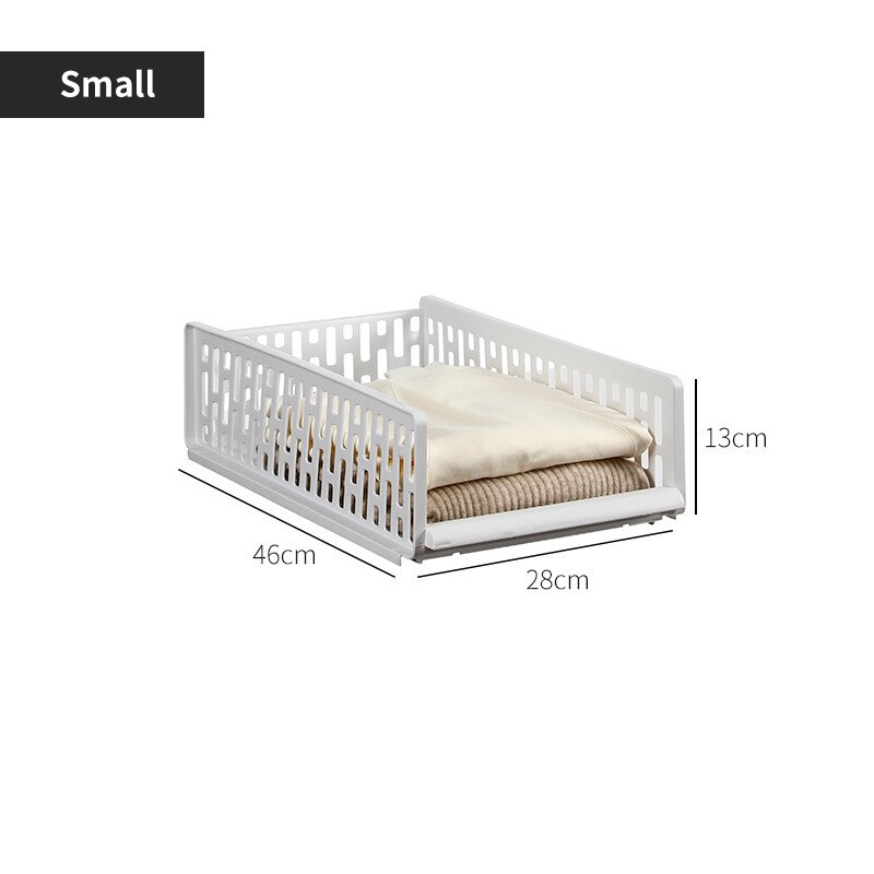 Stackable Wardrobe Drawer Cabinet Organizer Drawer Clothes Closet Storage Box Shelves Plastic Layered Partitions Storage Rack: S Short
