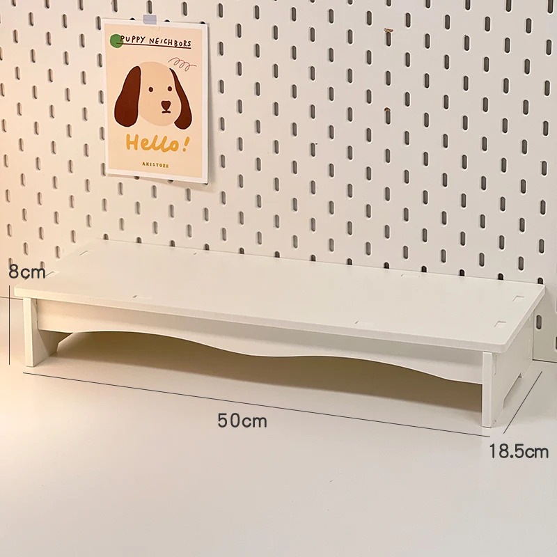 Skrivbordsstativ med låda och bildskärmsstativ för kontorsstudentskrivbord förvaringshylla i trä förhöjt stativ för dator och bärbar dator: Guld-