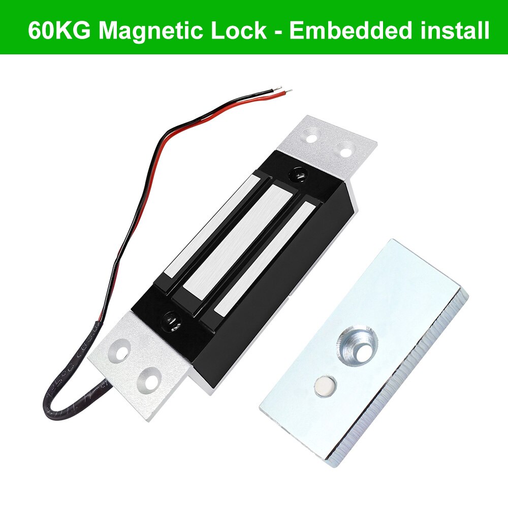 DC12V Electromagnetic Lock 180KG/350lbs Electric Magnetic Lock Waterproof Electronic Door Locks 60KG 280KG/600lbs Holding Force: 60KG Embedded