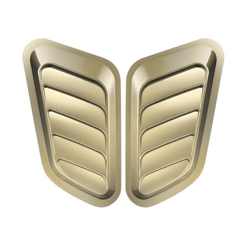 2pcs Hood Vents Air Flow Intake Scoop Turbo Bonnet Cover Car Decorative Cover: Paint gold