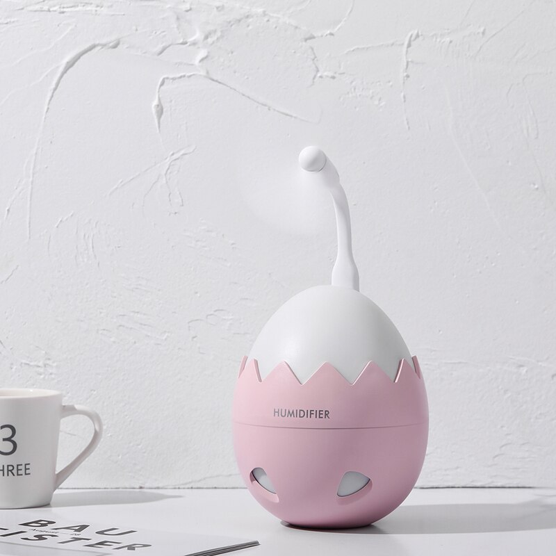 Car air freshener Eggshell Humidifier 3 in 1 Ultrasonic Air Purifier USB Fan Portable With LED Light Office Home Mist Maker