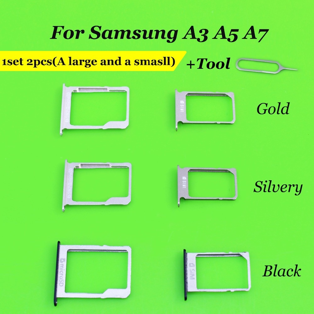 YuXi 1 Set para Samsung Galaxy A3 A5 A7 ranura para tarjeta SIM soporte ranura para tarjeta Micro SD bandeja adaptador de enchufe piezas de repuesto
