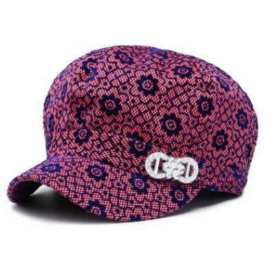 Siloqin dame newsboy caps høst dame lue snapback cap kvinne trend hip hop cap sløyfe rutete solhatt: Farge -5
