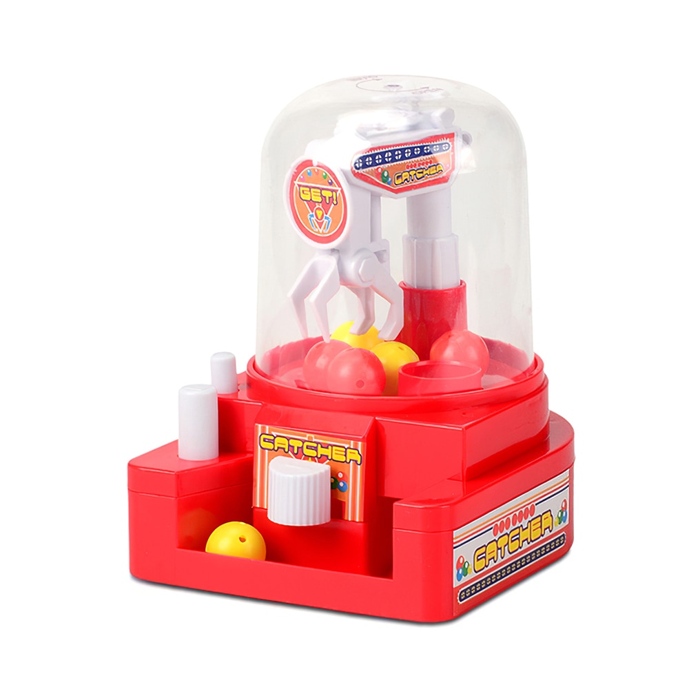 Kid Spielzeug Mini Puppe Klaue Maschine Ball Catcher Slot Spiel Candy Maschine Grabber Spaß Desktop Interaktive Manuelle Kinder Baby Spielzeug: Red