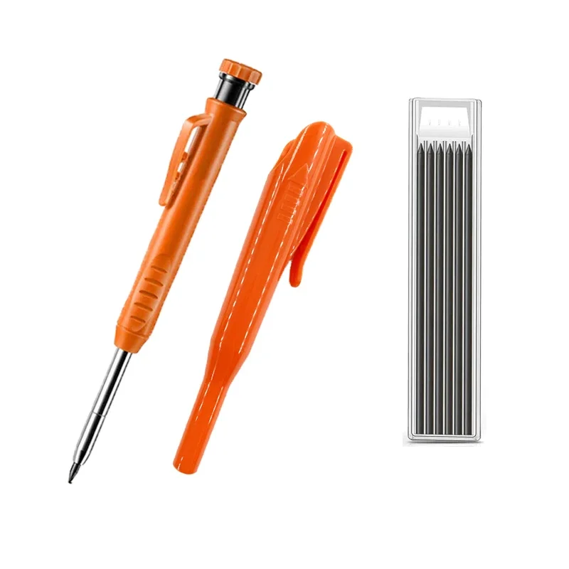 Ensemble de crayons de charpentier solide avec recharge de plomb, outils pour le travail du bois, crayon mécanique, outils de travail de Construction, traceur de marquage de menuiserie: plum