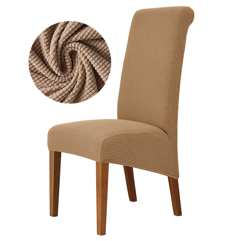 Jacquard XL Dining Chair Cover Extra Large Elastic Stretch Case for Chairs Spandex Long Back Chair Slipcover Kitchen: Brown