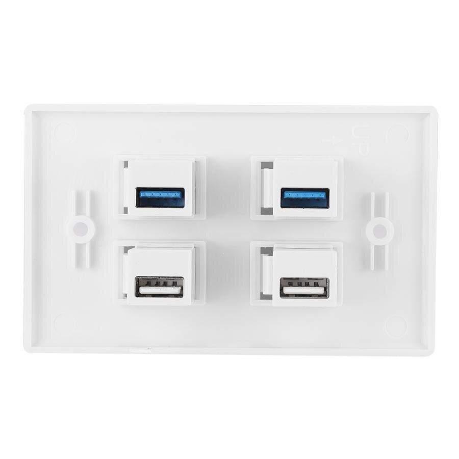 USB Wall Panel 2 USB2.0 + 2 USB3.0 Poort Informatie Panel Muur Plaat voor Home Office Hotel USB Plaat Panel