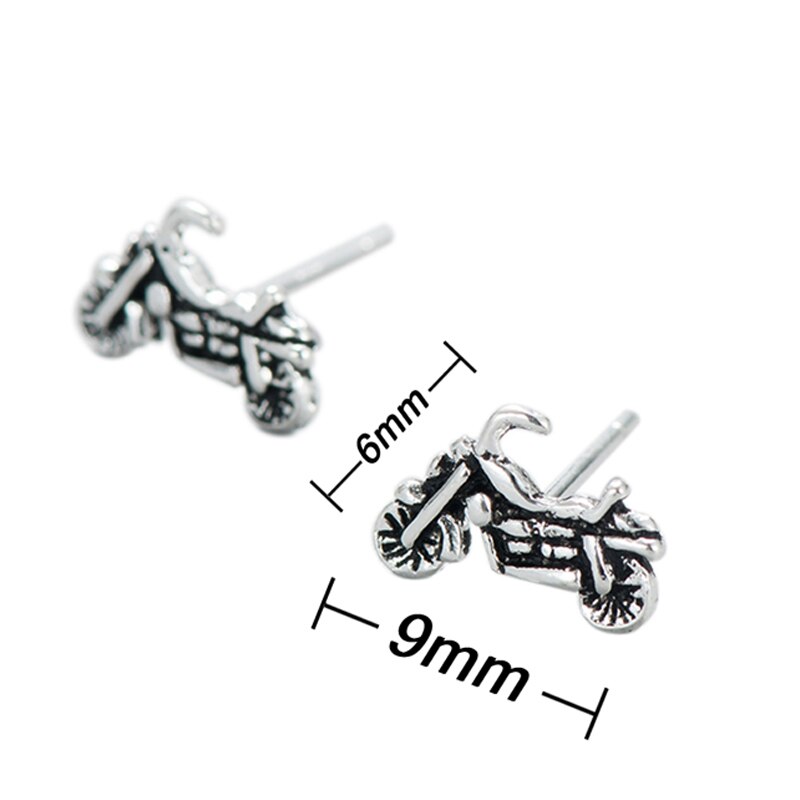 Jisensp 925 Sterling Zilver Motorcycle Stud Oorbellen voor Vrouwen Mannen Originele Vintage Stijl Oorbellen Halloween brinco