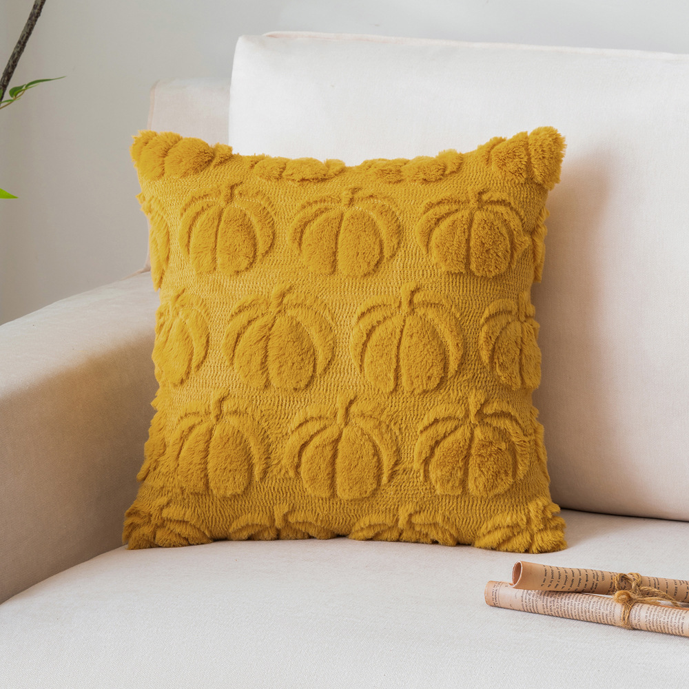 Poszewka na poduszkę pluszową z haftowaną dynią na Halloween Cojines Prosta poszewka na zagłówek Poduszka na poduszkę Halloween impreza kieszonkowe dzieci: M / Głęboki niebieski