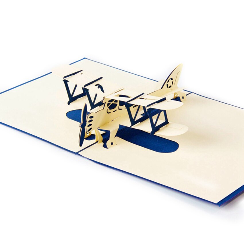 Spiritz 3D Pop Up Greeting Cards Postcard Plane Model Handmade Origami Paper Craft Birthday Festival Business Card
