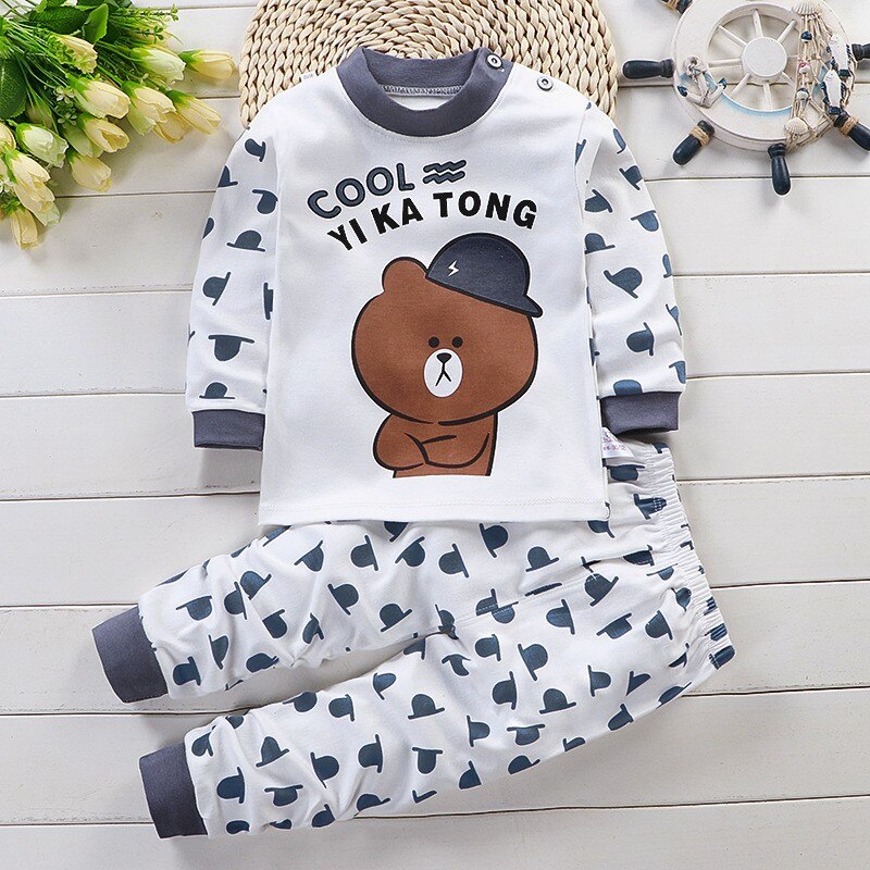 Kids Baby Unisex Underwear Outfits Children Cute Pajamas Suits Children Sleeping Clothing Cotton Toddler Sleepwear