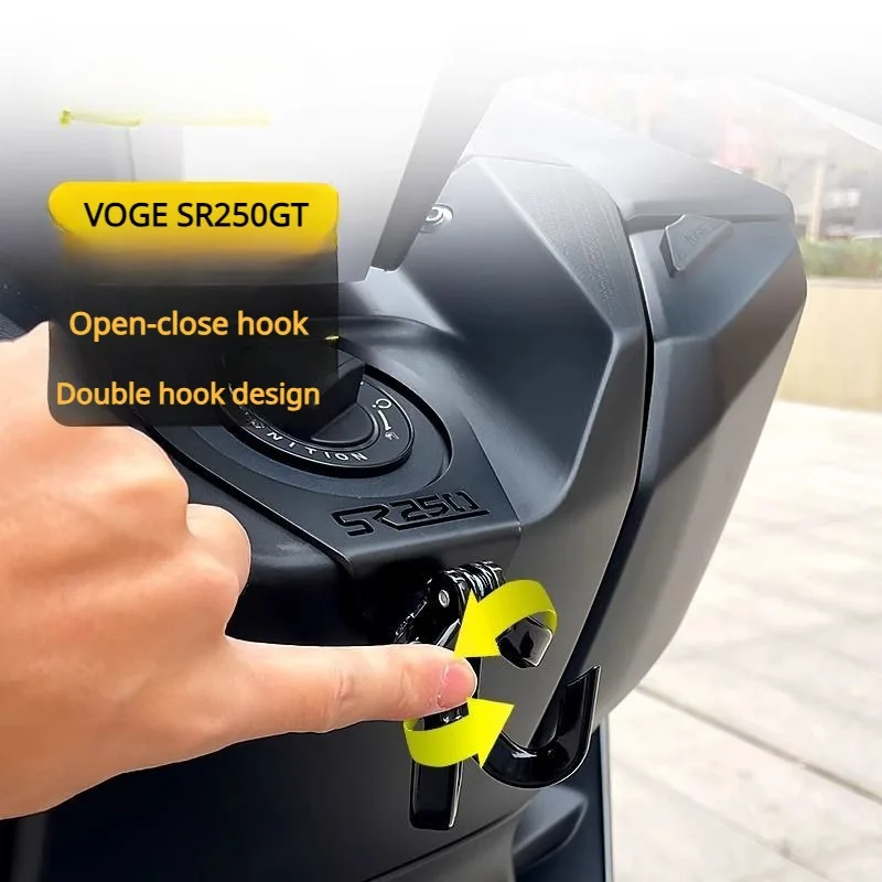 For VOGE SR250GT modified storage hook, aluminum alloy front multi-purpose hook, helmet hook motorcycle accessories