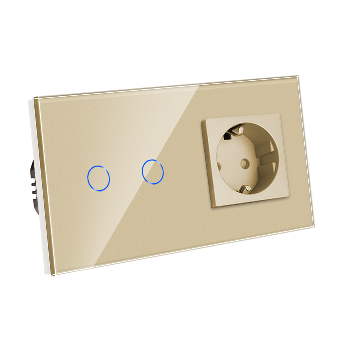 Wall Electrical Socket with Switch EU Standard 1/2/3Gang 1Way Light Switches Sensor and Single Double Power Sockets Outlets