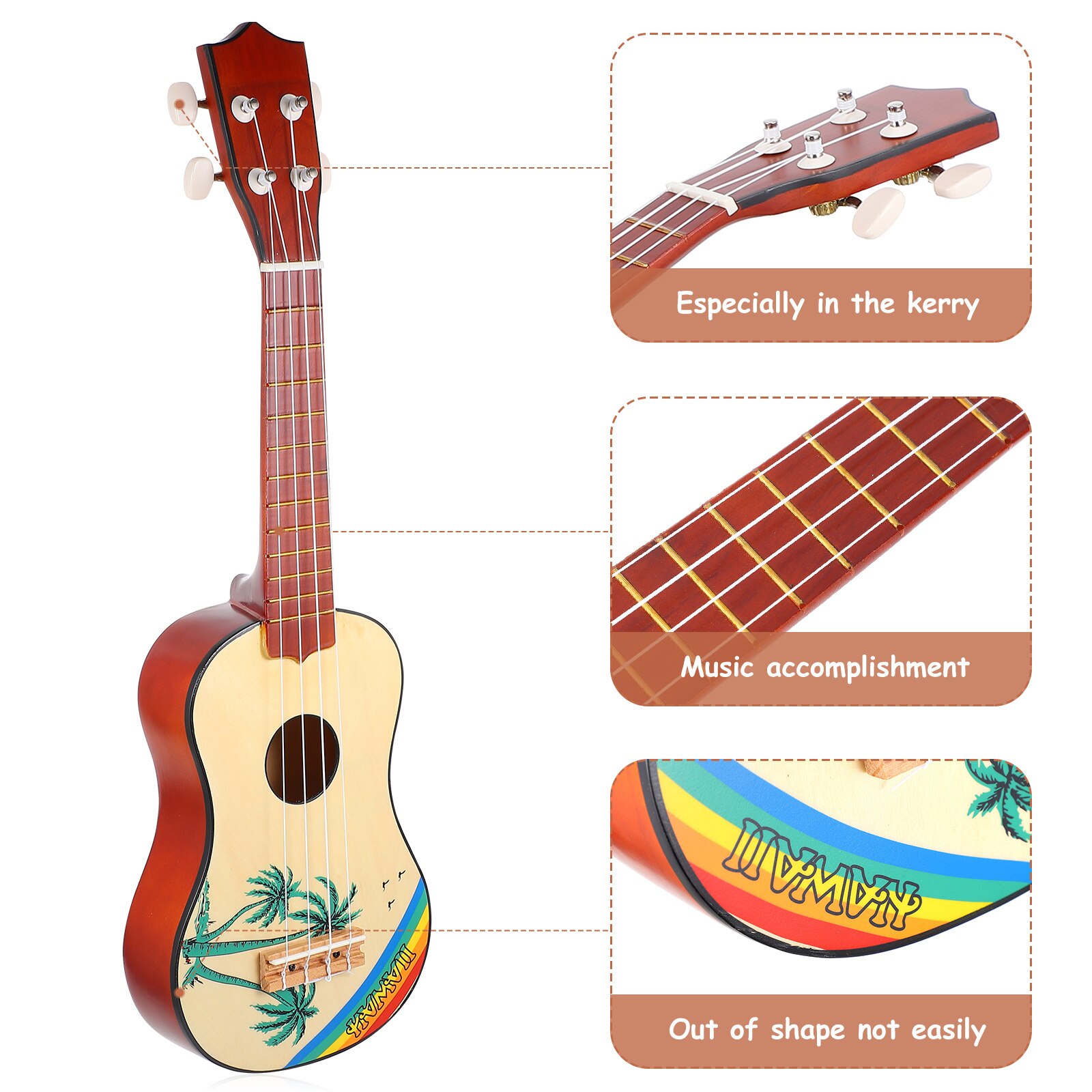 1pc Unique Stringed Instrument Simple Ukulele Inch Ukulele Kids