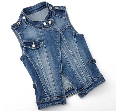 Chaleco vaquero de talla grande 4x Algodón para mujer, chaleco pantalón corto informal Delgado, chalecos Vaqueros, camisetas sin mangas