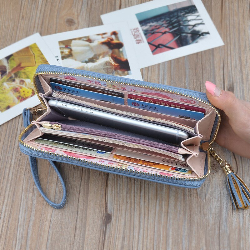 Portafogli e portamonete da donna portafoglio in pelle PU polsino femminile stampa foglia borsa lunga da donna borsa grande capacità portafoglio donna