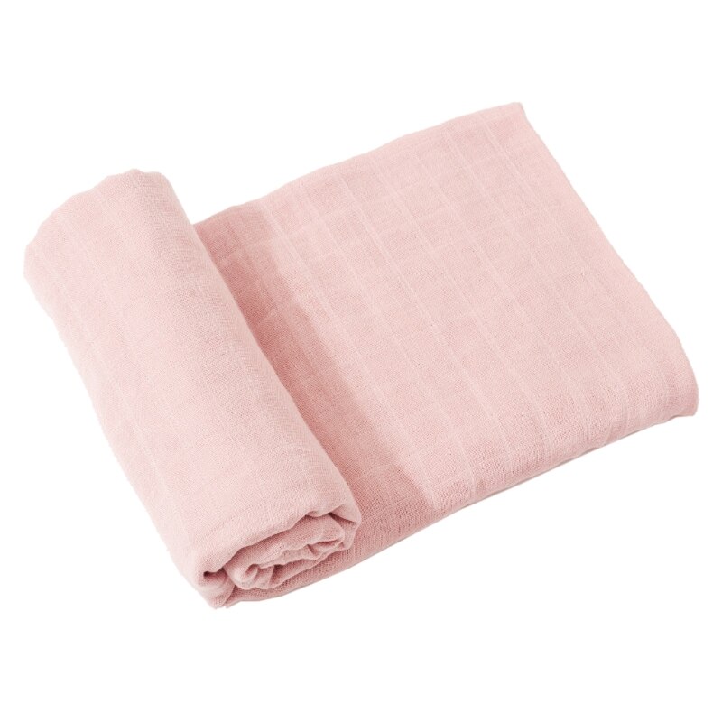 1Pc 120cm*120cm Bamboo Cotton Swaddle Blanket Muslin Baby Blankets Infant Swaddle Towel For Newborns Baby Wrap Kids Bed Sheet: Pink