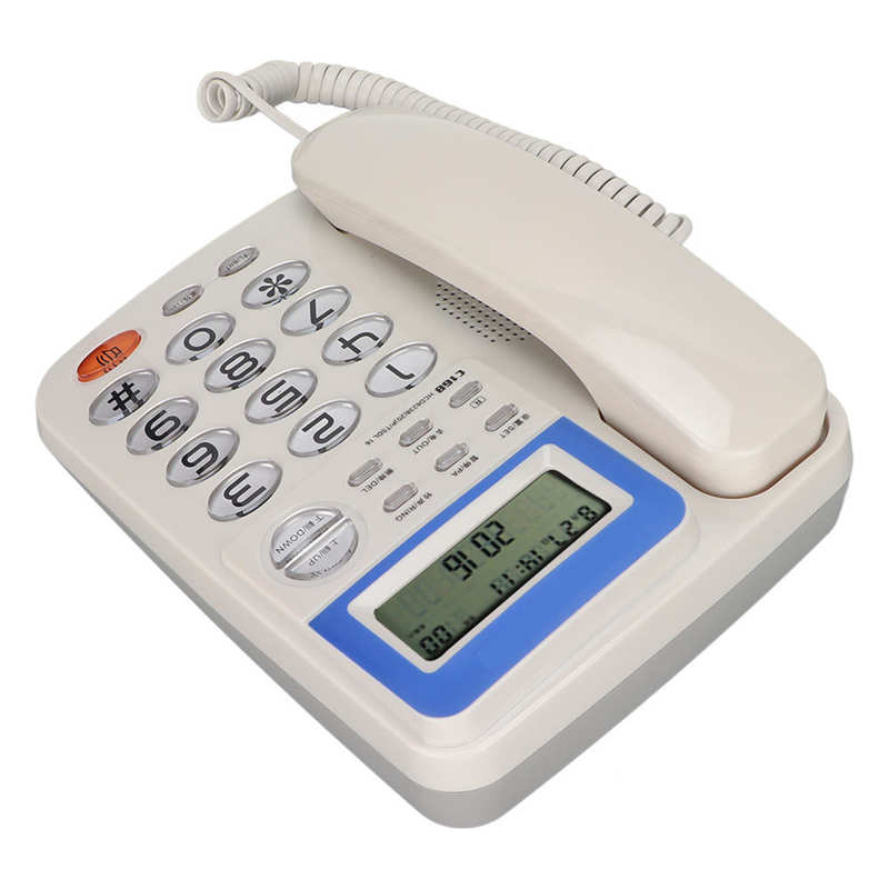 W168 Corded Telephone Caller ID Landline Phone with LCD Screen for Home Office Hotel