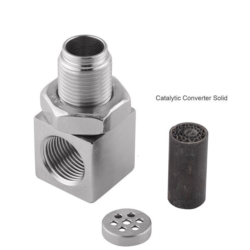 ESPEEDER Universal 90 Degree Oxygen Sensor Extender 02 Bung Extension Catalytic Converter O2 Oxygen Sensor Spacer