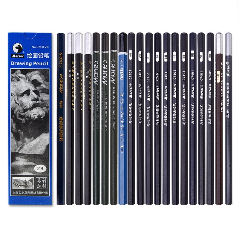 12-Pack Sketch Pencil Set Soft, Medium and Hard Advanced Charcoal Student Learning Stationery Painting Art School Supplies