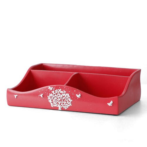 Domu biura na biurko wielu funkcjonalne przechowywanie pudełko monitor pilotem stoisko Organizer na biurko stół biurowy akcesoria organizacja domu robić przechowywania: 3 Cells czerwony