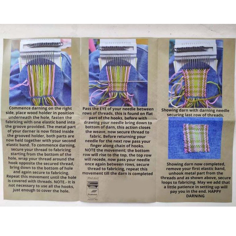 Dybnuhoc Kit de réparation de patchs tricotés | avec boîte de rangement pour aiguilles | Kit de pour tissage, broderie, réparation, chaussettes, vêtements, tissus, débutants, plus sombres