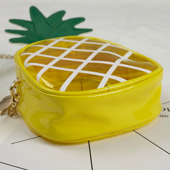Monederos modernos, transparentes, con forma de piña, con cadena, para mujer
