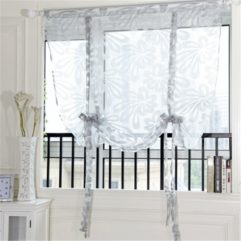Tassels Voile Curtain Swags All Colours Pelmet Valance Net Curtains Voile Swag Flower Voile Curtain Partysu Floral Curtains: Light Grey