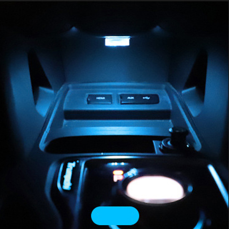 Mini Car LED Touch Switch Light Auto Wireless Ambient Lamp Portable Night Reading Light Car Roof Bulb Car Interior Light 1/2Pcs: Ivory / 8000K White Blue