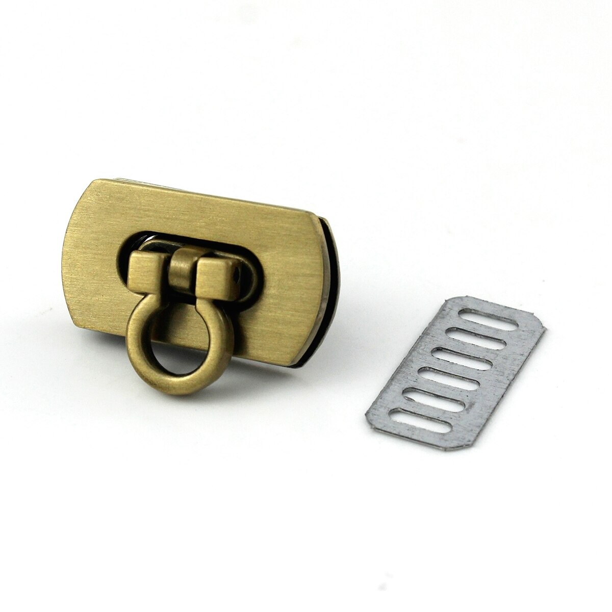 1 stk metal foldelås skubbe lås lås lille taske bagage pung læder håndværk lukning diy hardware tilbehør: Bronze