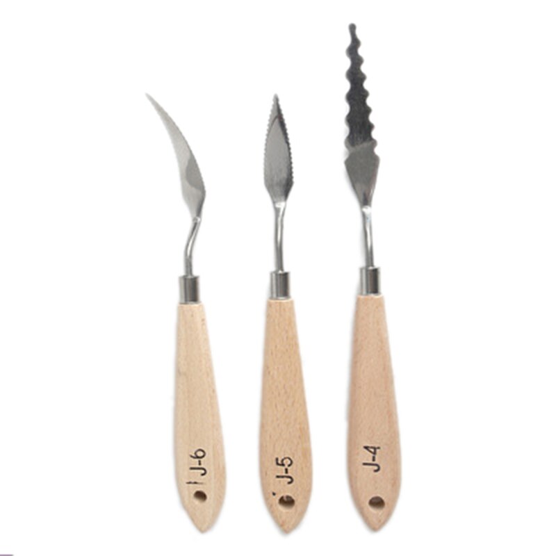 Paleta de acero inoxidable para pintura al óleo, juego de cuchillos de diferentes formas, herramientas flexibles, 10 unids/set