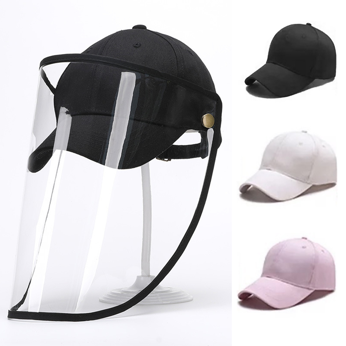 Anti Spitting Beschermende Hoed Stofdicht Baseball Cap Met Afneembare Gezichten Shield Voor Mannen Vrouwen 56-60Cm Hoofd omtrek