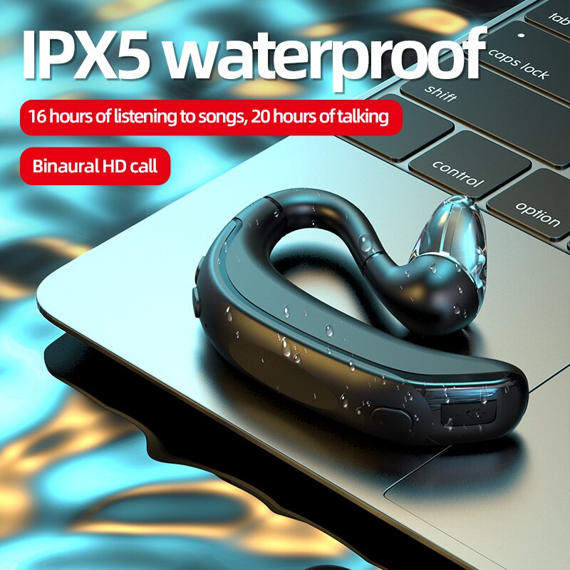 Einseitig hängendes kabelloses bluetooth-headset mit mikrofon, bluetooth-stereo-headset mit sport-headset für den business-bereich
