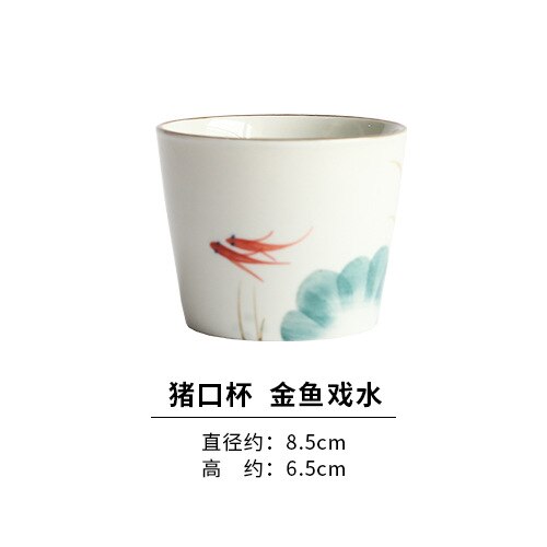 WHYOU 1piece Retro Tea Single Wine Cup Ceramic Tureen Set Business Drinkware: F