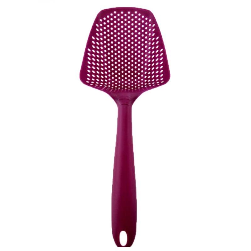 1 pieza de colador de verduras de gran , herramientas grandes, cuchara de Nylon, cuchara de verduras, colador, filtro de papas fritas, accesorios de cocina para el hogar: 1Pcs Pink