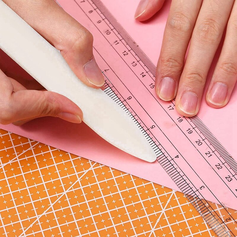 20 PCS Bone Folder Paper Creaser Tool Plastic Bone Folder for DIY Leather Burnishing Bookbinding Books Cards