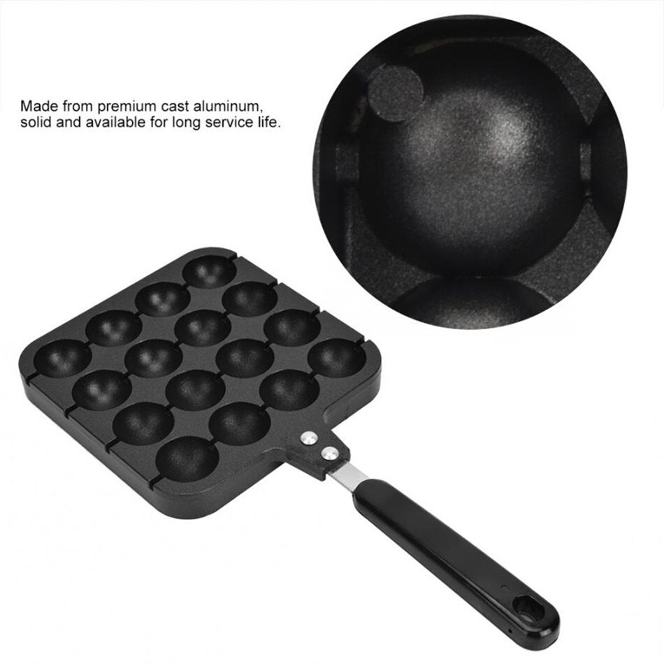 Tissting Takoyaki Pan, Antiaanbak Takoyaki Pot met 16 Compartimenten en