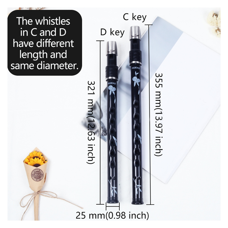 6- -hole irish tin penny whistle with case, key of cd, flute, whistle, instrument, woodwind instrument, for music lovers