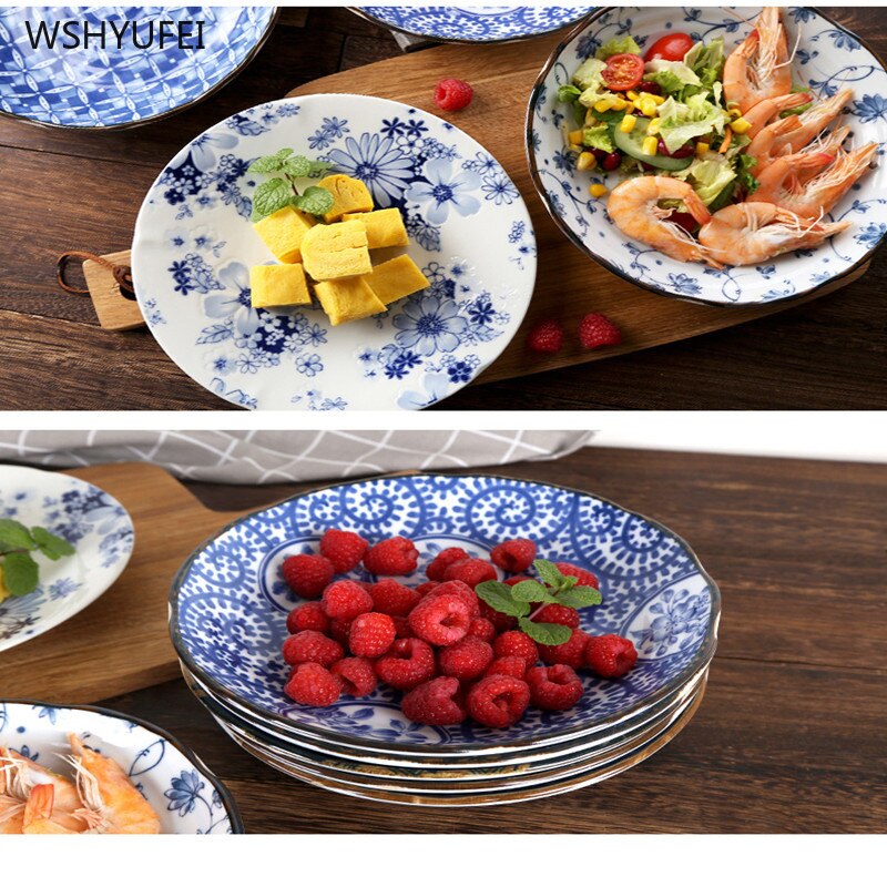 8 Inch Keramische Stijl Inkt Salade Fruitschaal Steak Westerse Voedsel Lade Sushi Moer Plaat Noedels Pizza Kom Keuken Benodigdheden